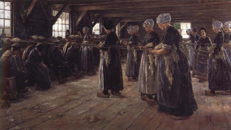 Max Liebermann The Flax Spinners china oil painting image